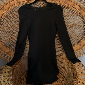 BEBE all-black cocktail dress.
